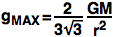 gMAX = 2GM/(33r^2)